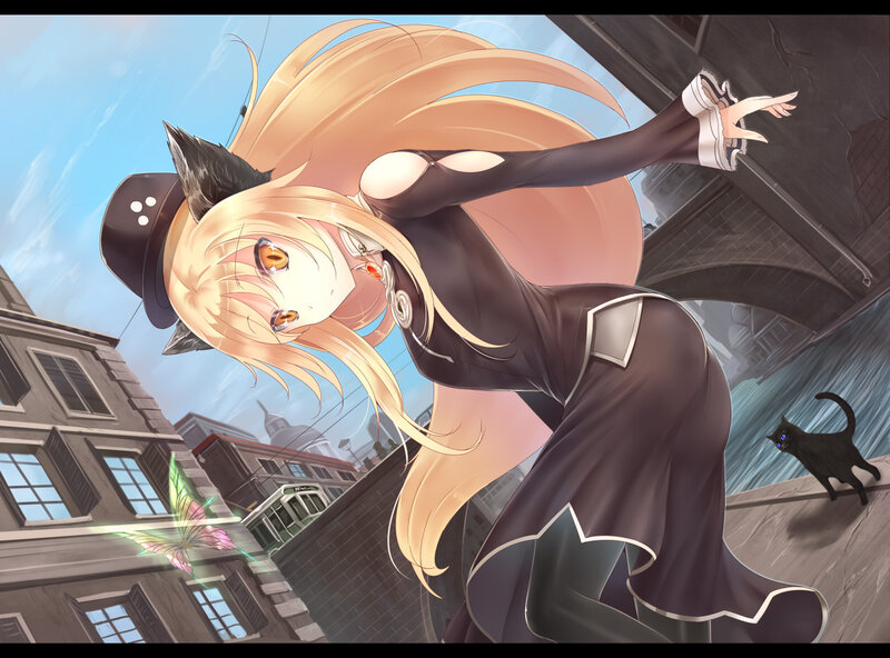 Blonde Girl with Cat Ears — Brown