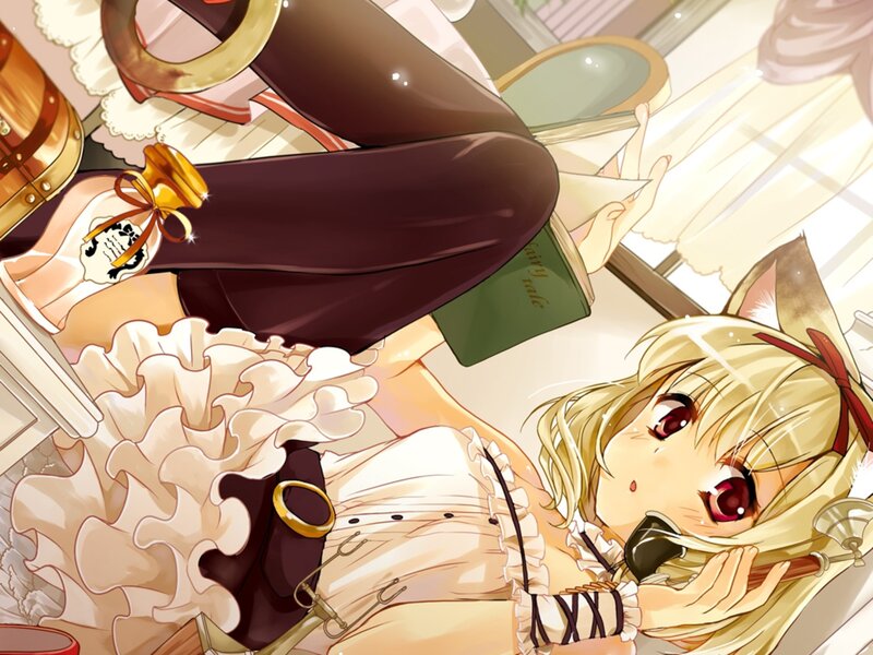 Blonde Girl with Cat Ears — Yellow, Calm, Afternoon