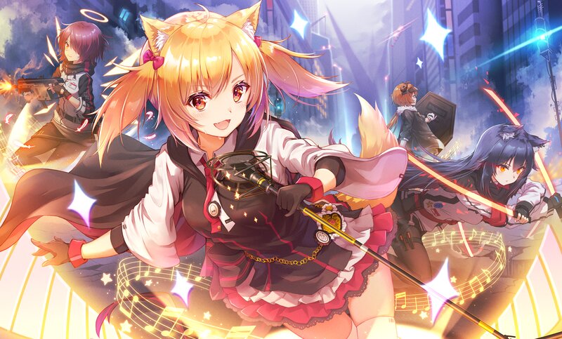Blonde Girl with Cat Ears — Yellow, Energetic