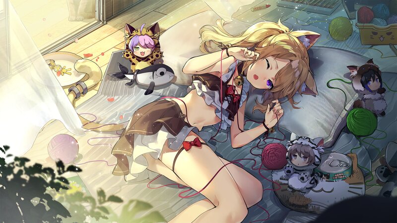 Blonde Girl with Cat Ears — Yellow, Playful, Morning