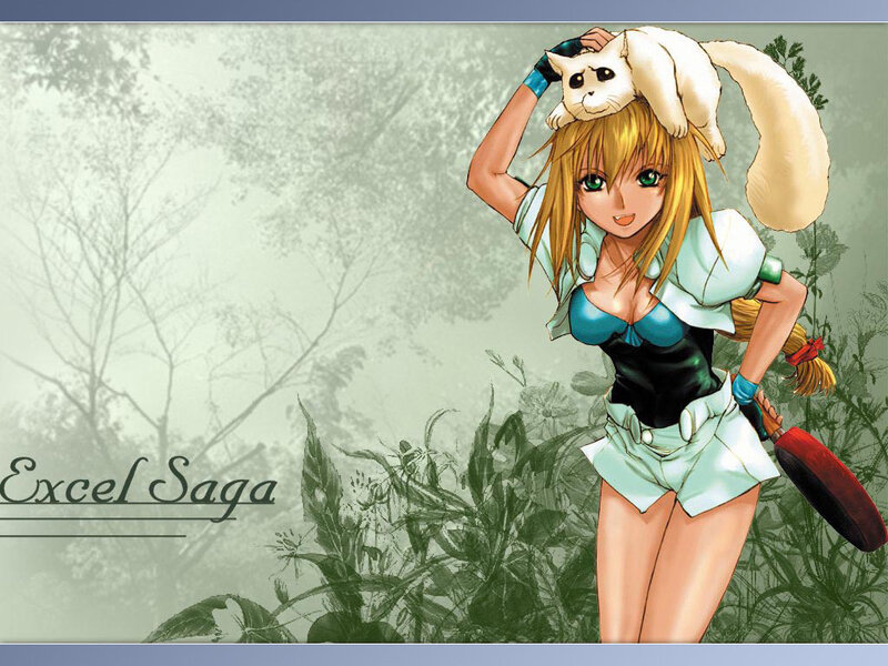 Blonde Girl with Cat — Green