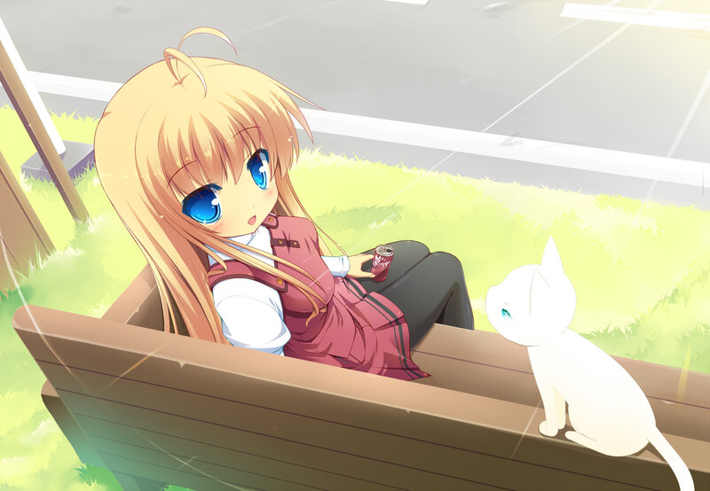 Blonde Girl with Cat — Yellow