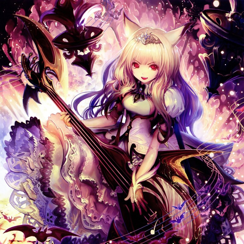 Blonde Girl with Cello — Purple