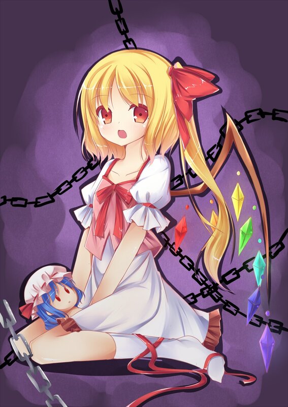 Blonde Girl with Chains — Purple, Dramatic
