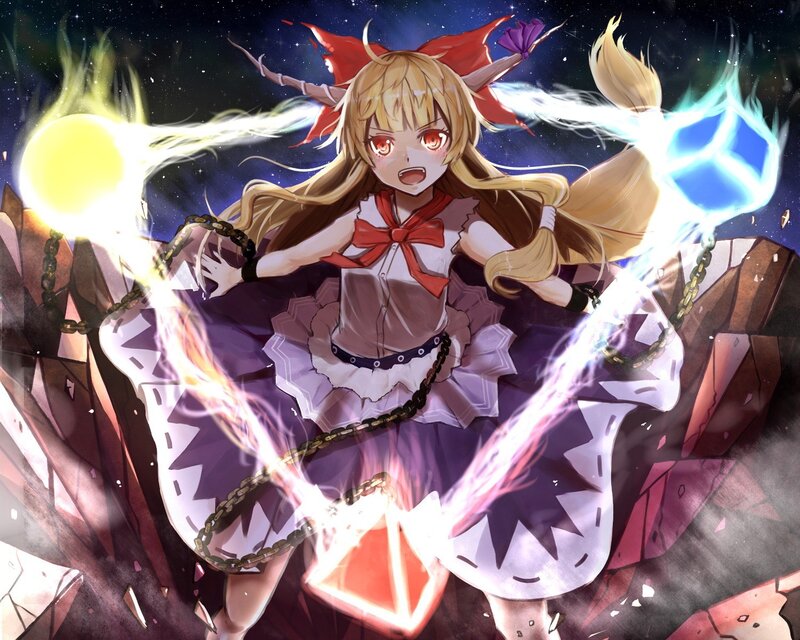 Blonde Girl with Chains — Purple