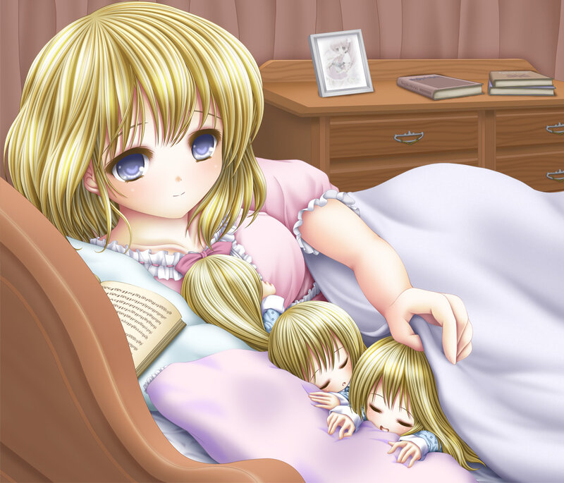 Blonde Girl with Children