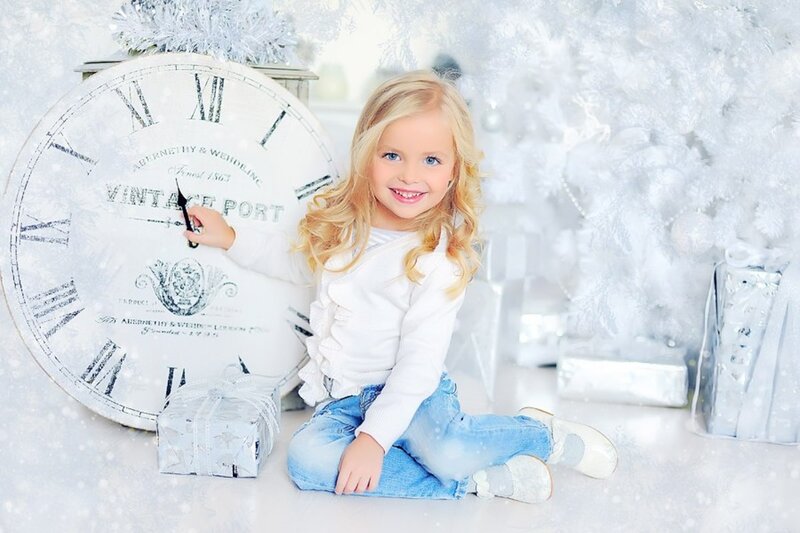 Blonde Girl with Clock