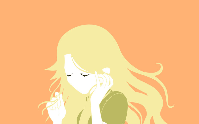 blonde girl with closed eyes