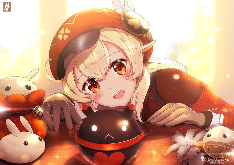 Blonde Girl with Creatures — Orange