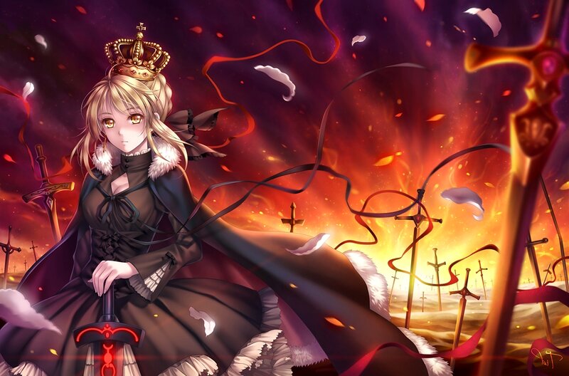 Blonde Girl with Crown — Purple