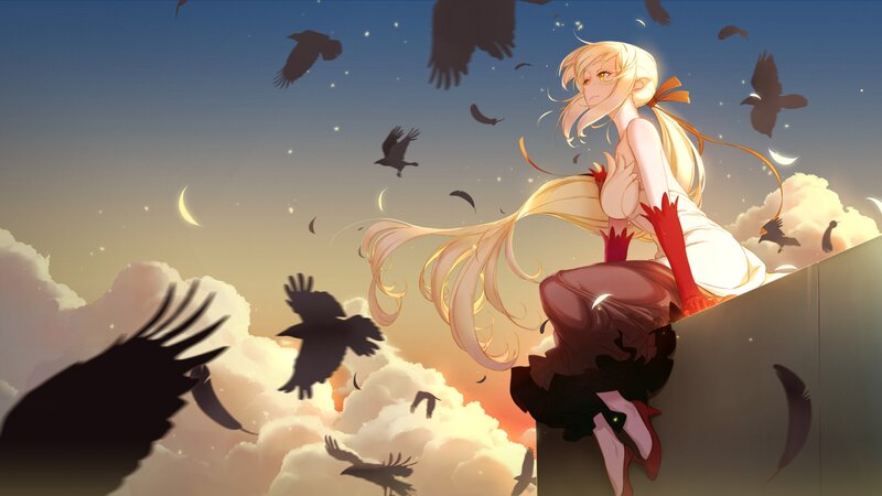 Blonde Girl with Crows