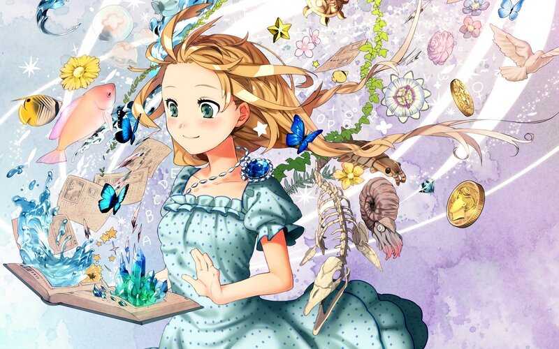 Blonde Girl with Crystals
