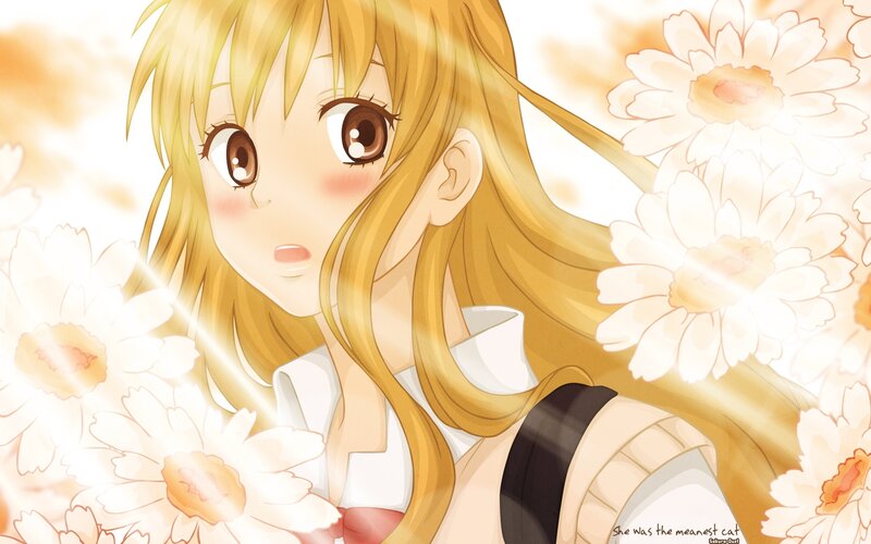 blonde girl with daisies