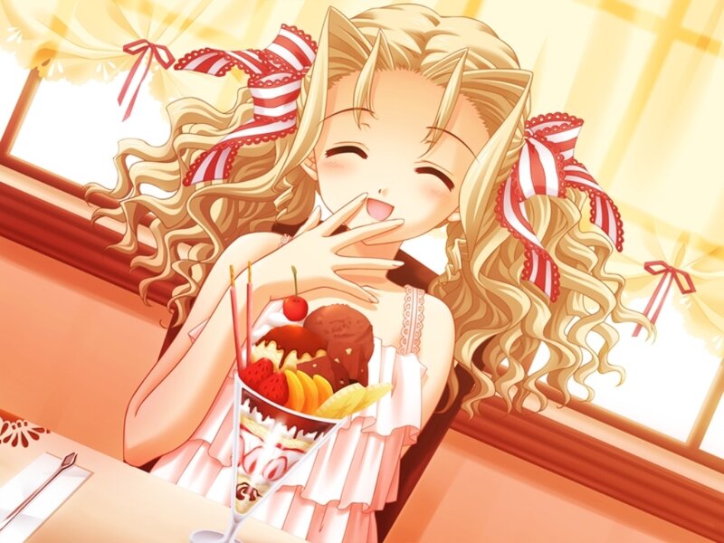 Blonde Girl with Dessert