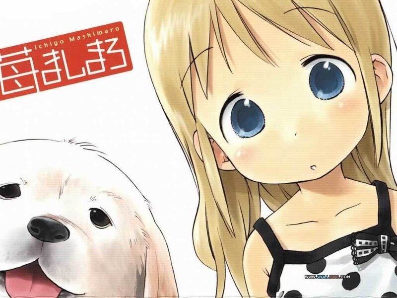 Blonde Girl with Dog — White
