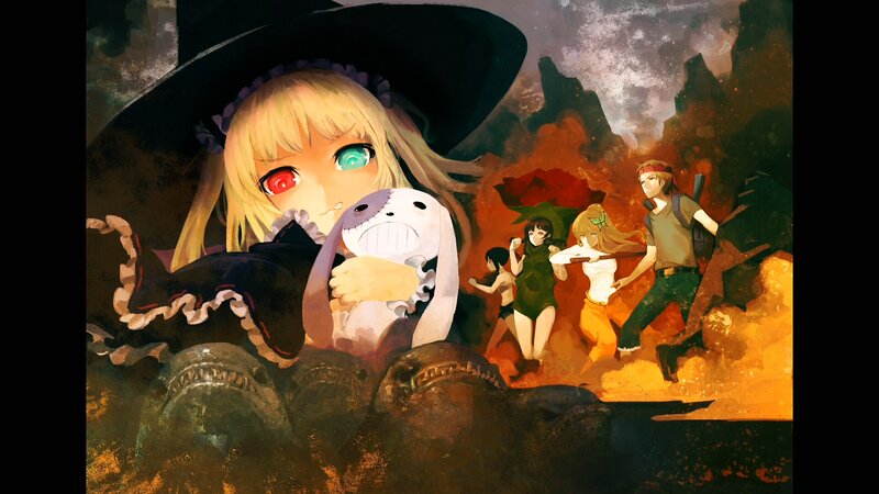 Blonde Girl with Doll — Black, Chaotic