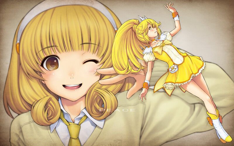Blonde Girl with Doll — Yellow