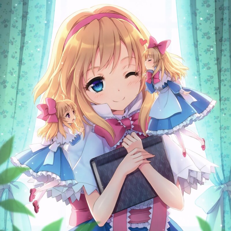 Blonde Girl with Dolls — Blue