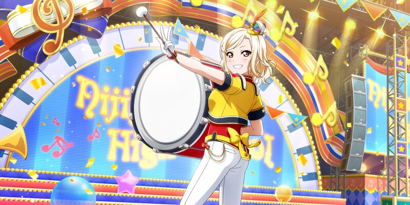 Blonde Girl with Drum — Yellow