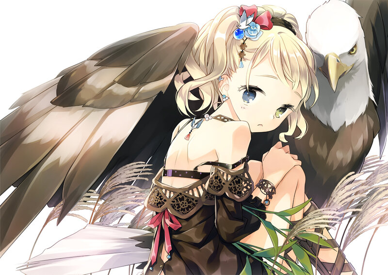 Blonde Girl with Eagle