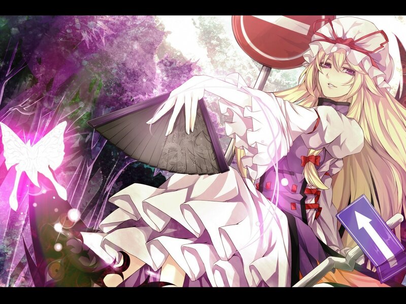 Blonde Girl with Fan — Purple, Dramatic