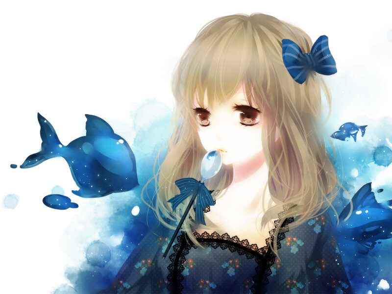 Blonde Girl with Fish