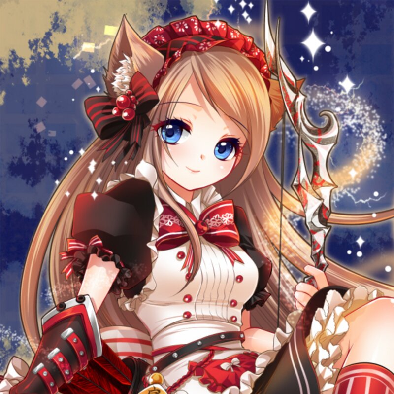 Blonde Girl with Fox Ears — Red