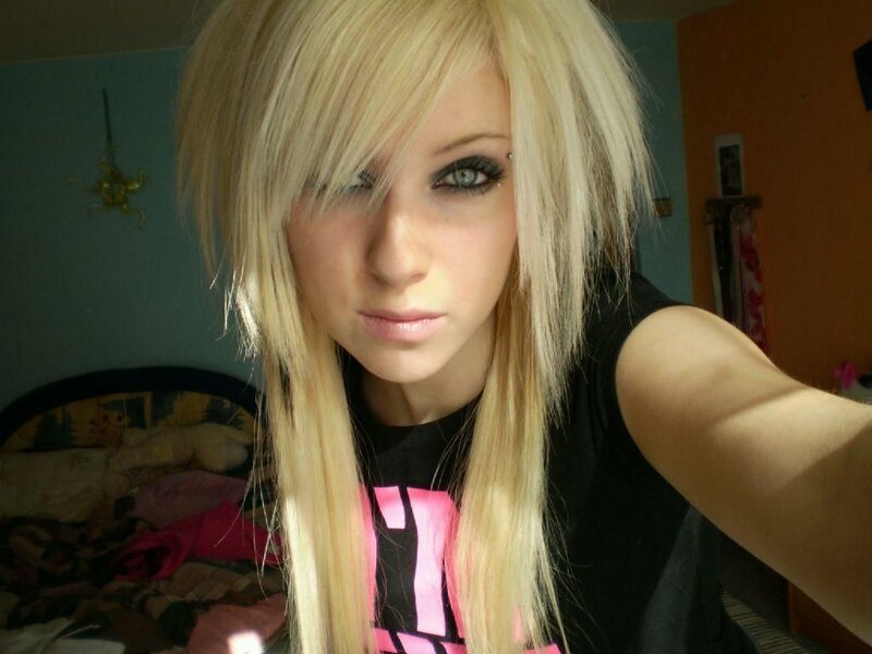 blonde girl with fringe