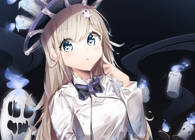 Blonde Girl with Ghost