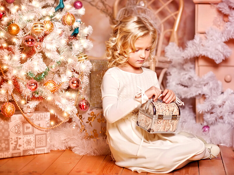 Blonde Girl with Gift