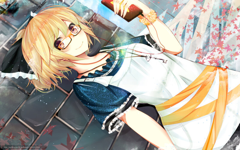 blonde girl with glasses