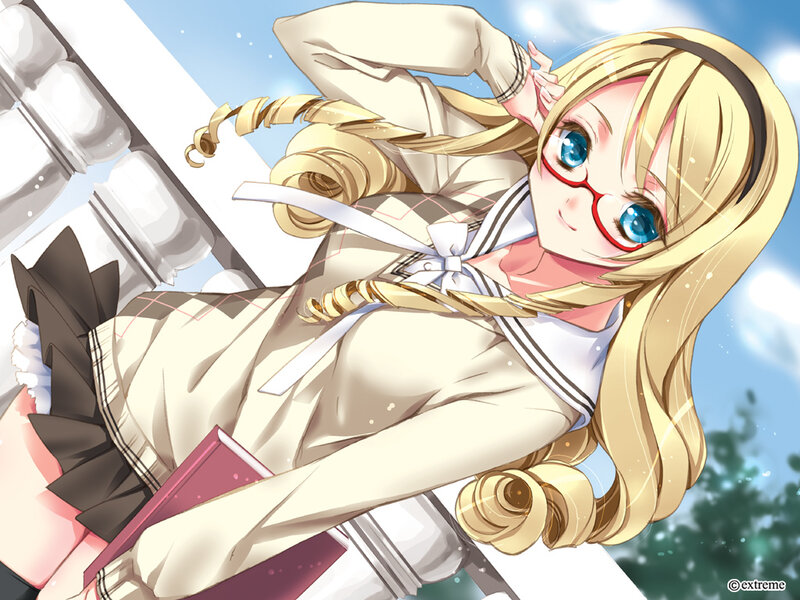 Blonde Girl with Glasses — Yellow