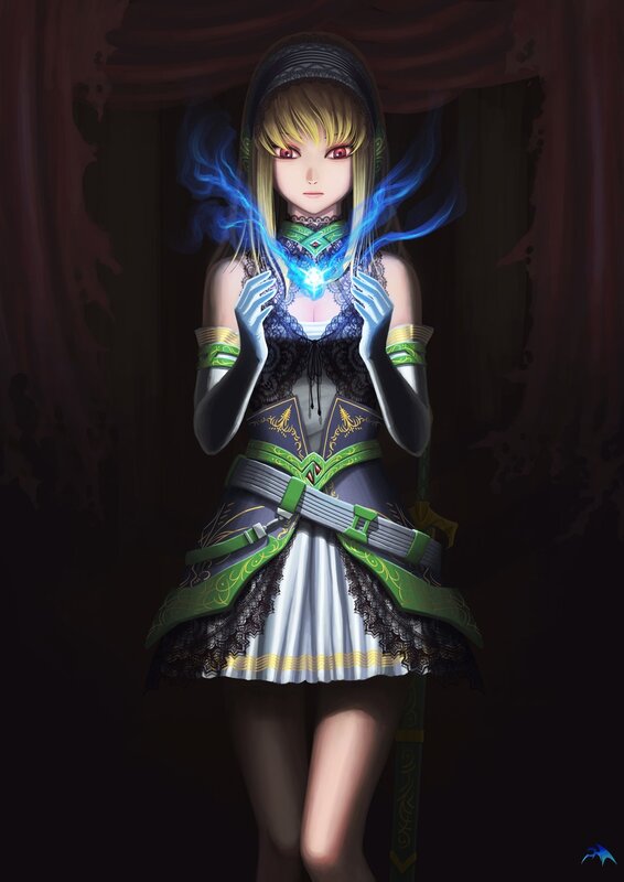 Blonde Girl with Glowing Hands