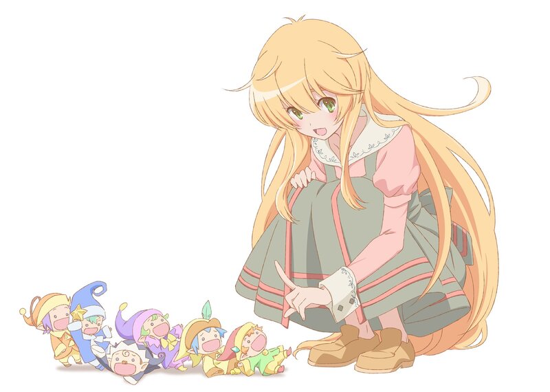Blonde Girl with Gnomes — Yellow