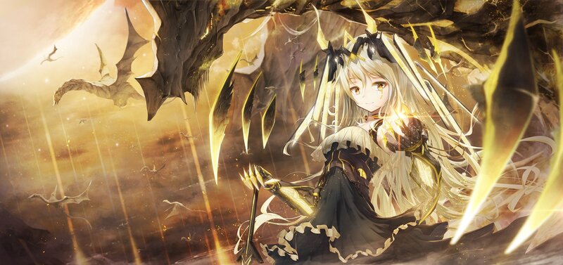 Blonde Girl with Golden Blades