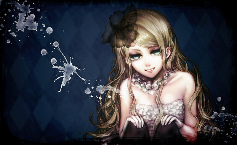Blonde Girl with Green Eyes — Blue