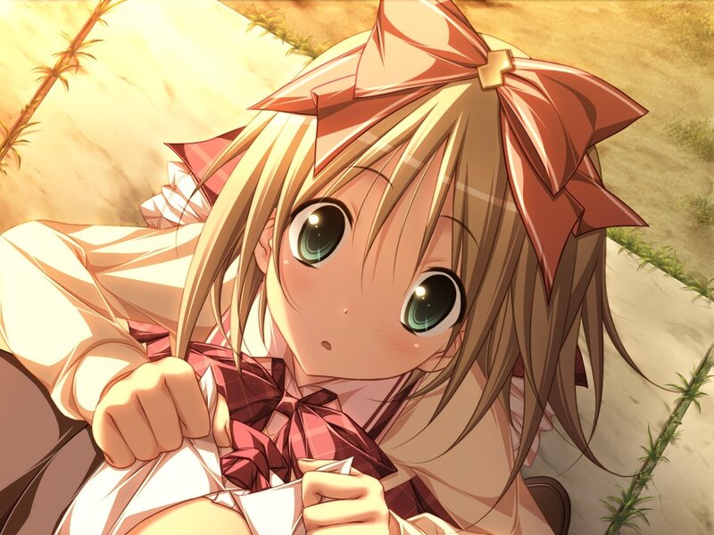 Blonde Girl with Green Eyes — Brown