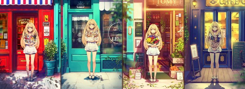 Blonde Girl with Groceries