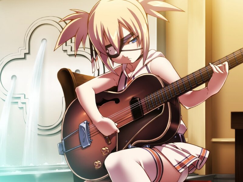 Blonde Girl with Guitar — Brown