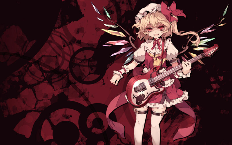 Blonde Girl with Guitar — Red