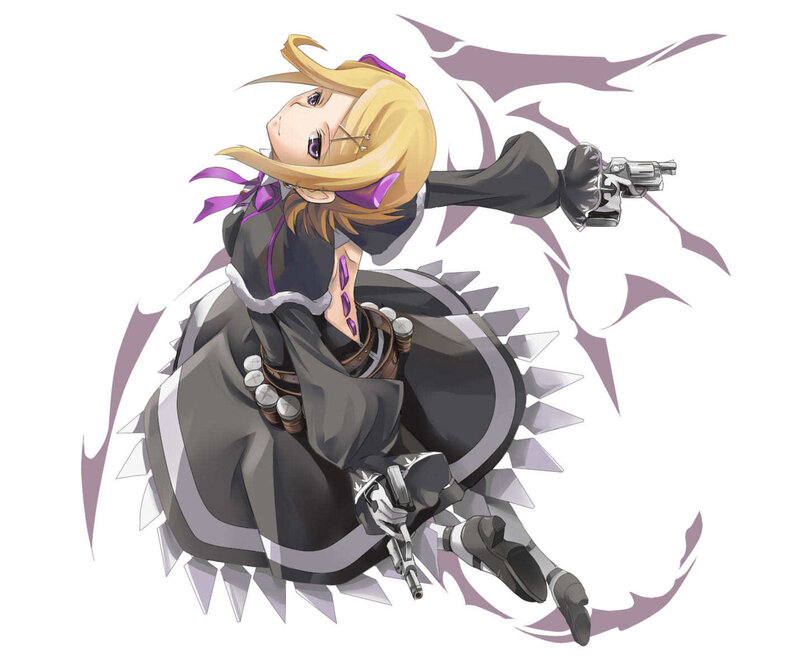 Blonde Girl with Guns — Black