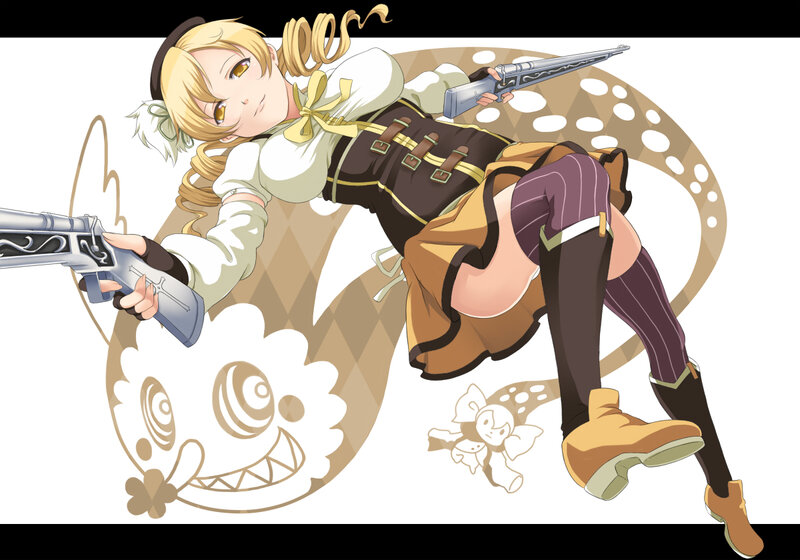 Blonde Girl with Guns — Brown, Playful
