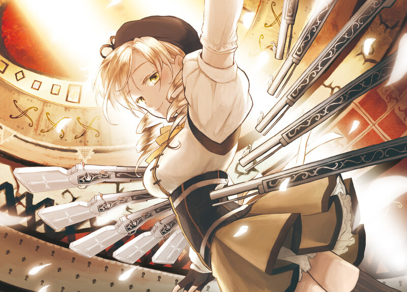 Blonde Girl with Guns — Yellow, Dramatic, Anime
