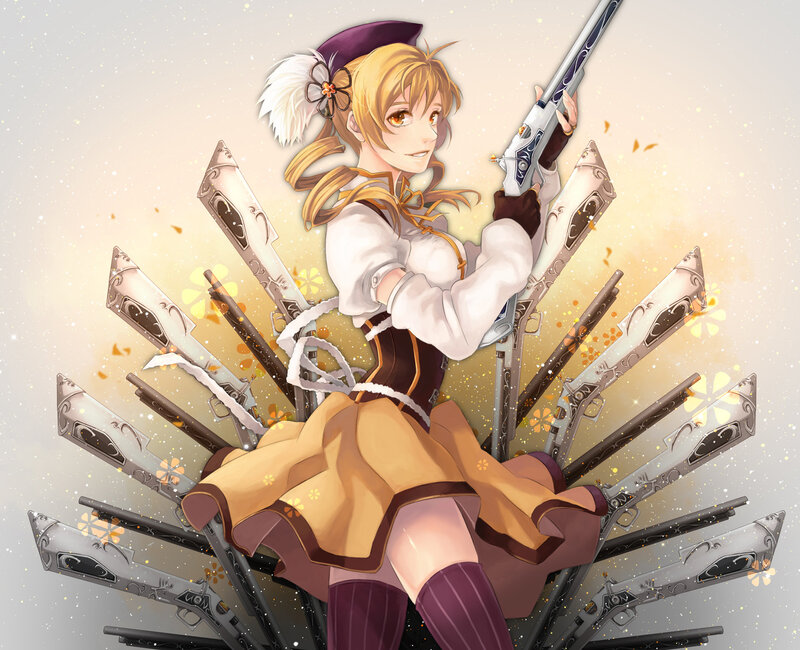 Blonde Girl with Guns — Yellow, Dramatic