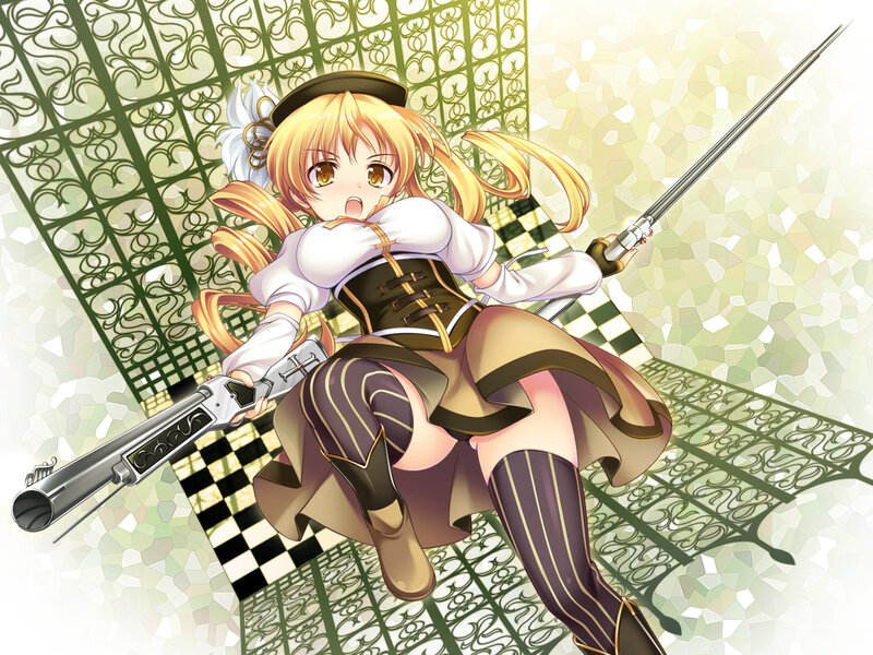 Blonde Girl with Guns — Yellow, Dynamic