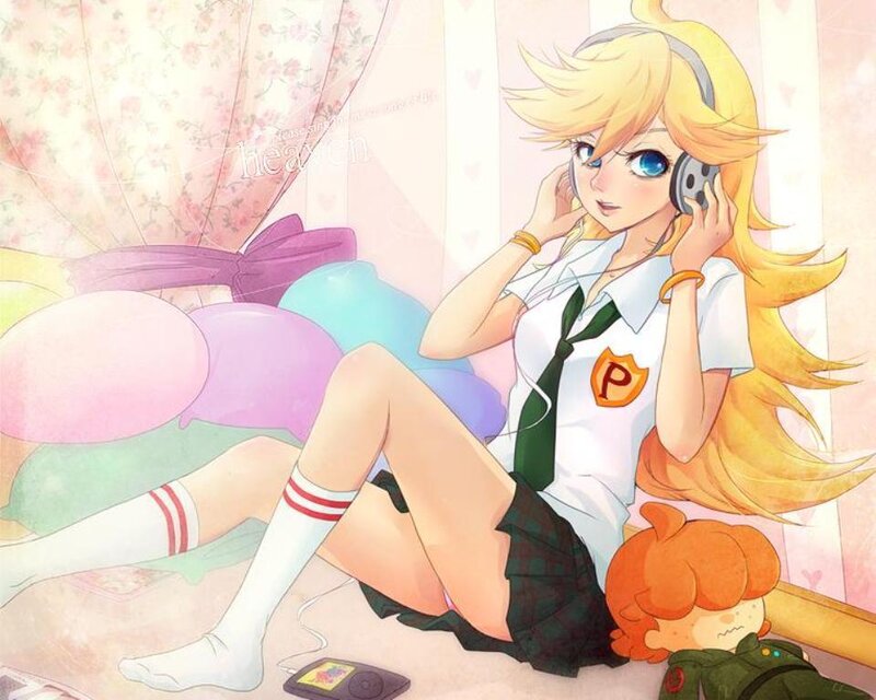 Blonde Girl with Headphones — Yellow