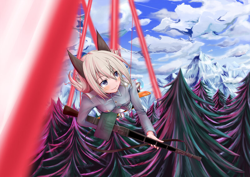 Blonde Girl with Horns — Green