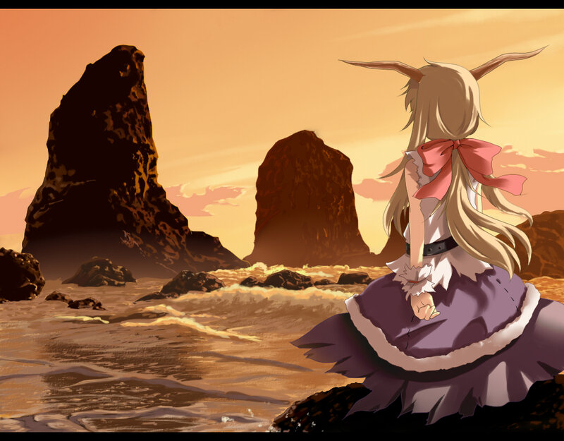 Blonde Girl with Horns — Orange, Serene