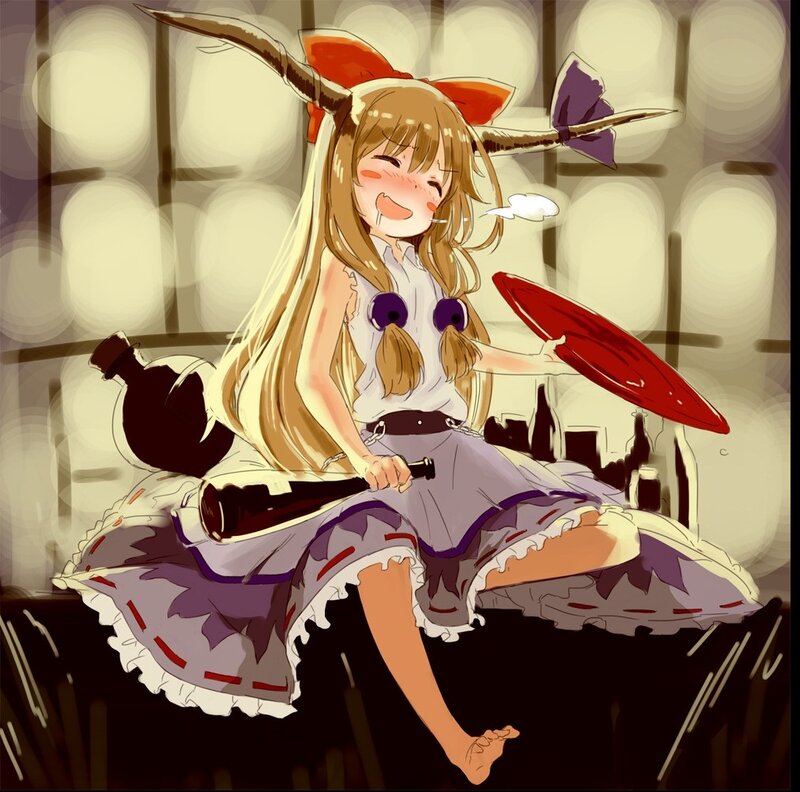 Blonde Girl with Horns — Purple