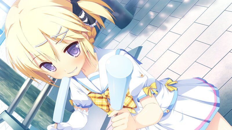 blonde girl with ice cream